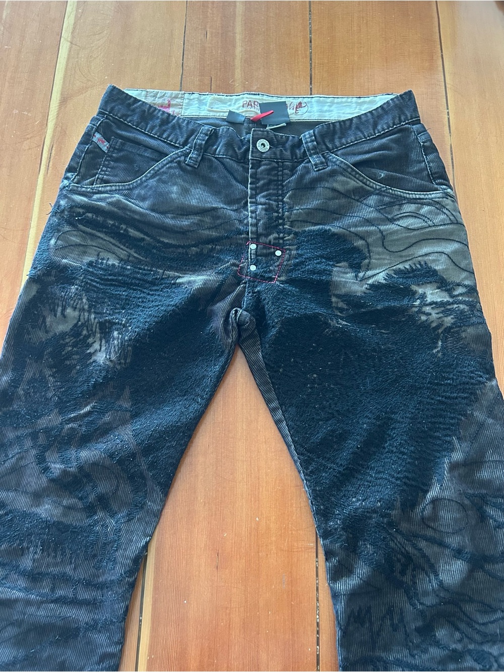 Parasuco Black Washed Patterned Men's jeans
